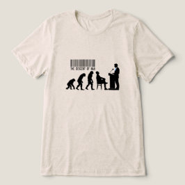 青い政治家のシルエット風刺画 トライブレンドTシャツ