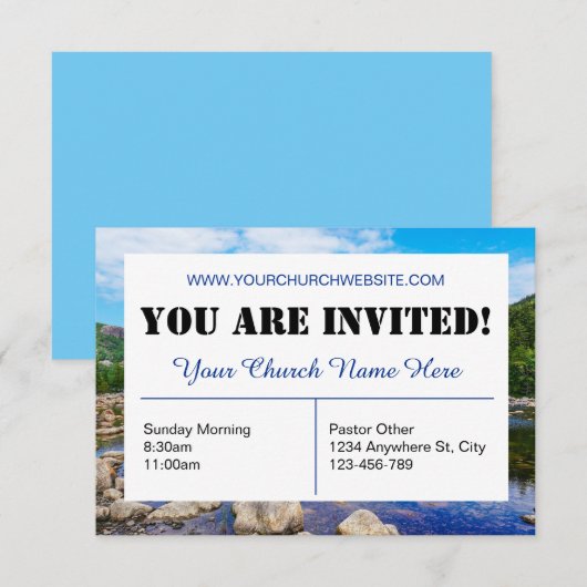 青い教会の招待状 招待状 (正面/裏面)