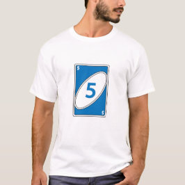 青い数字の5のカードの面白いカードゲームTシャツ Tシャツ