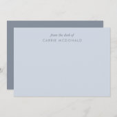 青い文エレガント具 ノートカード (正面/裏面)