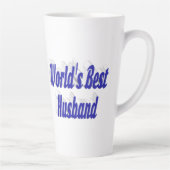 青い文字の夫 カフェラテマグ (右)