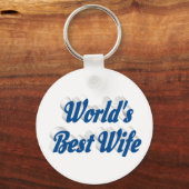 青い文字の妻 キーホルダー (正面)