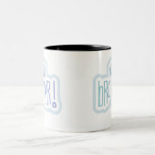 青い文字の新しいお兄さん ツートーンマグカップ (中央)