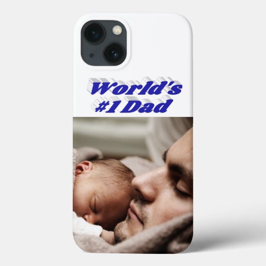 青い文字のDad Photo iPhoneケース Case-Mate iPhoneケース (裏面)
