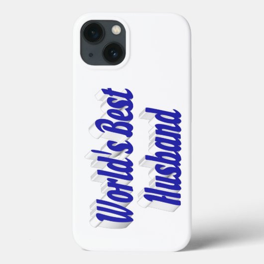 青い文字のHusband iPhoneケース Case-Mate iPhoneケース (裏面)