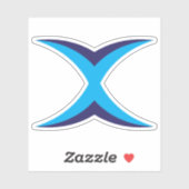 青い文字のXモノグラム シール (シート)