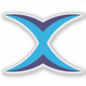 青い文字のXモノグラム シール (正面)