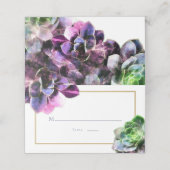 青い文字タンラインの紫色の結婚多肉株 プレイスカード (外部開封)