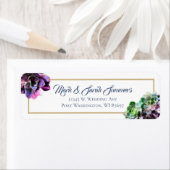 青い文字タンラインの紫色の結婚多肉株 ラベル (インサイチュ)