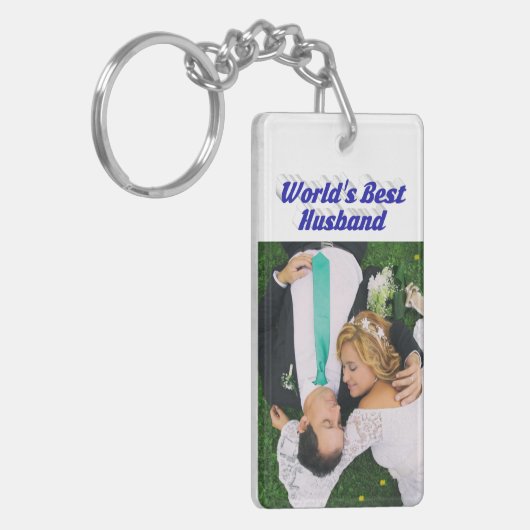 青い文字 キーホルダー (正面左)