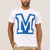 青い文字M メンズTシャツ Tシャツ (正面)