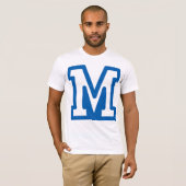 青い文字M メンズTシャツ Tシャツ (正面フル)