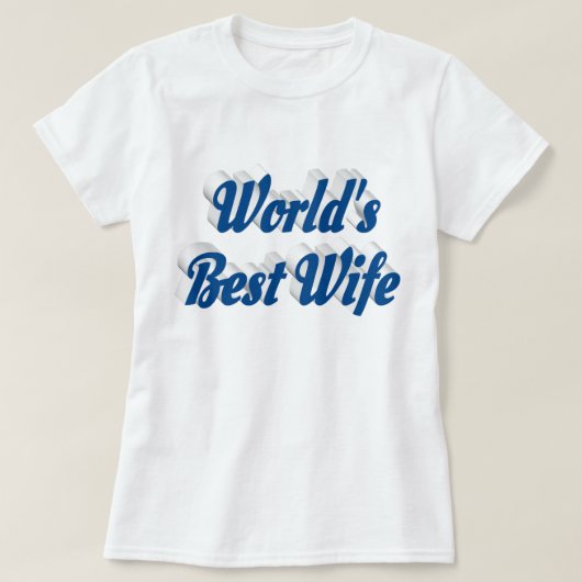 青い文字Tシャツを着た妻 Tシャツ (デザイン正面)