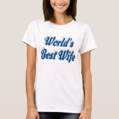 青い文字Tシャツを着た妻 Tシャツ (正面)