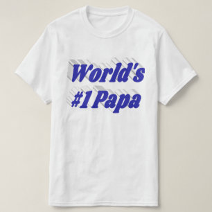 青い文字Tシャツ付きパパ Tシャツ