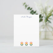 青い文房具で登場する、かわいいデンマークパーソナライズされたの花 (スタンド正面)