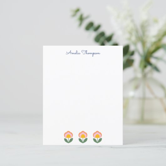 青い文房具で登場する、かわいいデンマークパーソナライズされたの花 (スタンド正面)