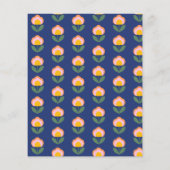 青い文房具で登場する、かわいいデンマークパーソナライズされたの花 (裏面)