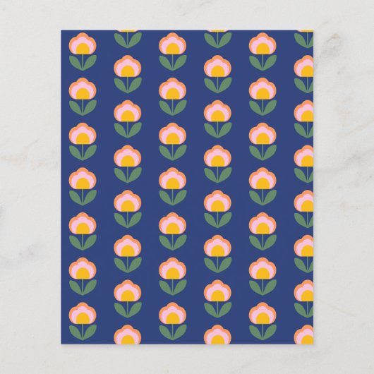 青い文房具で登場する、かわいいデンマークパーソナライズされたの花 (裏面)