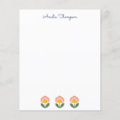 青い文房具で登場する、かわいいデンマークパーソナライズされたの花 (正面)