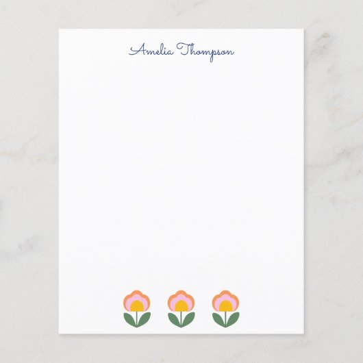 青い文房具で登場する、かわいいデンマークパーソナライズされたの花 (正面)