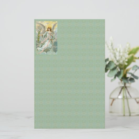 青い文房具の天使 便箋 (スタンド正面)