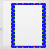 青い文房具威厳がある縁ど (正面/裏面)