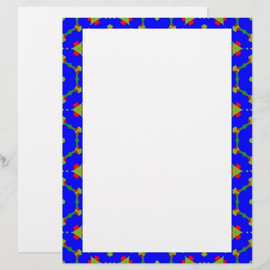 青い文房具威厳がある縁ど (正面/裏面)