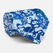 青い斑点のあるグラフィック抽象化 ネクタイ (ロール)