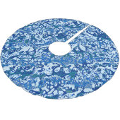 青い斑点のあるグラフィック抽象化 ブラッシュドポリエステルツリースカート (アングル)