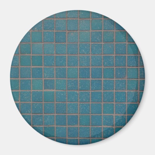 青い斑点のあるタイル マグネット (正面)