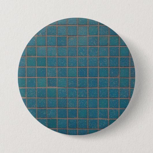 青い斑点のあるタイル 缶バッジ (正面)