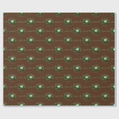 青い斑点のある卵ダークブラウンの巣を持つ鳥カスタムの巣 ラッピングペーパー (フラット)