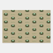 青い斑点の卵が草の巣にいる - 3つのカスタムテキスト ラッピングペーパーシート (正面2)