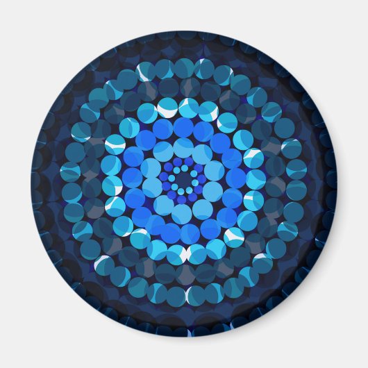 青い斑点（斑点） マグネット (正面)