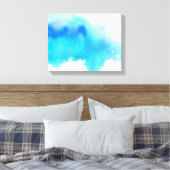 青い斑点、水色抽象芸術手絵を描 キャンバスプリント (インサイチュ (寝室))