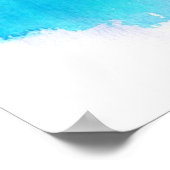 青い斑点、水色抽象芸術手絵を描 ポスター (角)