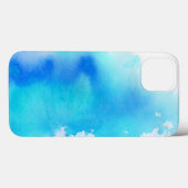 青い斑点、水色抽象芸術手絵を描 Case-Mate iPhoneケース (裏面 (横))