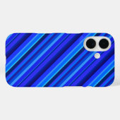 青い斜めストライプ Case-Mate iPhoneケース (裏面 (横))