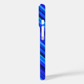 青い斜めストライプ Case-Mate iPhoneケース (裏面 / 左)