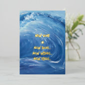 青い新年,アイディア,願い,キス 箔招待状 (立ち正面)