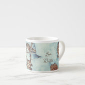 青い新雪のカラマツのコーン エスプレッソカップ (正面右)