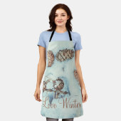 青い新雪のカラマツのコーン エプロン (着用した状態)