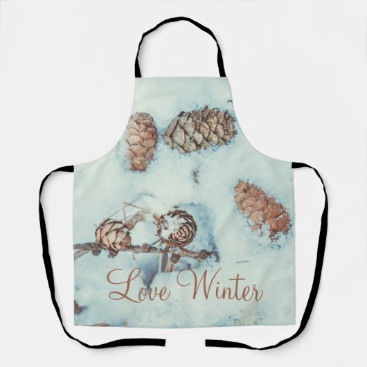 青い新雪のカラマツのコーン エプロン (正面)