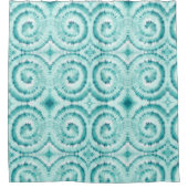 青い旋回ユニークパターンシャワーカーテン シャワーカーテン (正面)