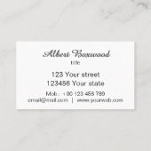 青い旗のカスタムの文字が付いている勾配の銀 名刺 (裏面)