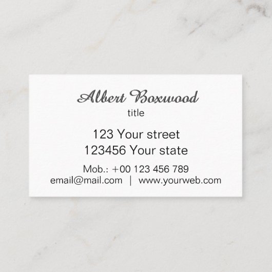 青い旗のカスタムの文字が付いている勾配の銀 名刺 (裏面)