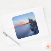 青い日の出のパード・ヴァン・マルケン灯台 スクエアシール (封筒)