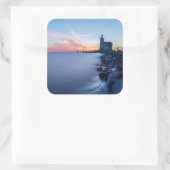 青い日の出のパード・ヴァン・マルケン灯台 スクエアシール (バッグ)