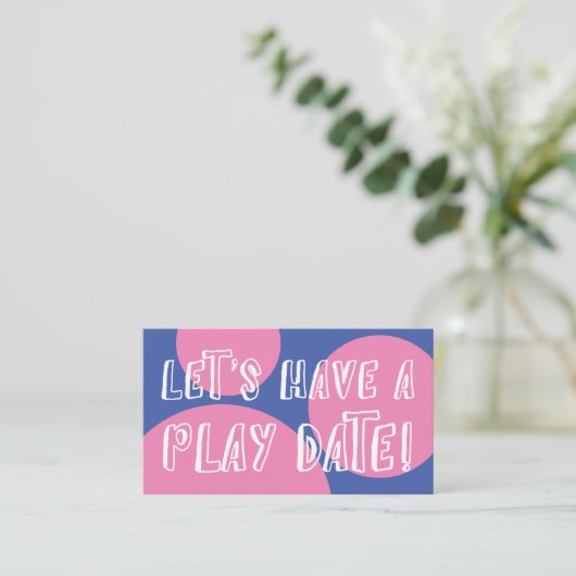 青い日付のピンクよくはしゃぐの遊円 コーリングカード (スタンド正面)